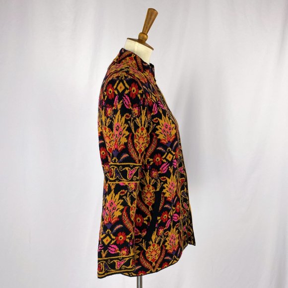 Coldwater Creek Floral Filigree Sweater Jacket - Picture 5 of 10